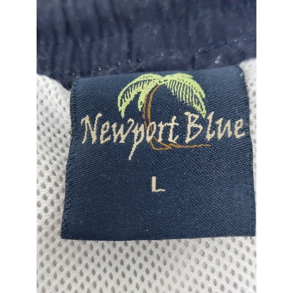 Newport Blue Lined Swin Trunks‎ Size Large Graphic Print Pockets Tan - Picture 7 of 8